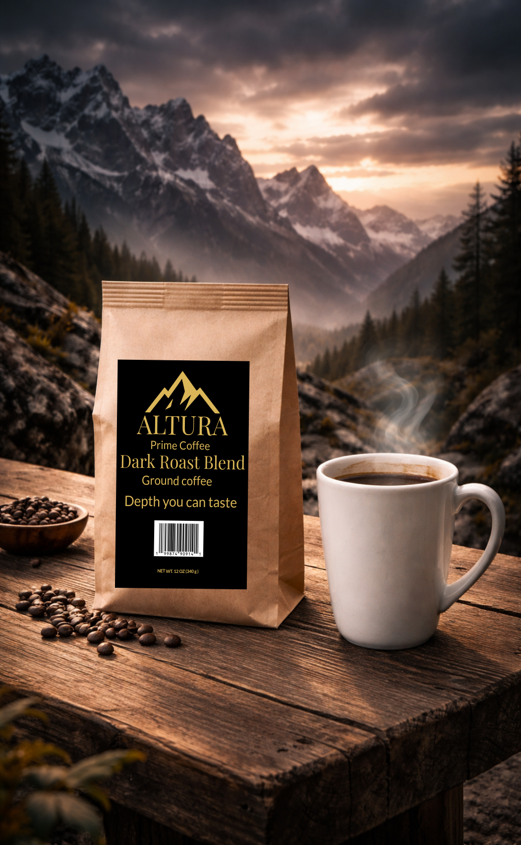 Altura Prime Coffee Dark Roast Blend (Ground Coffee) 12 oz