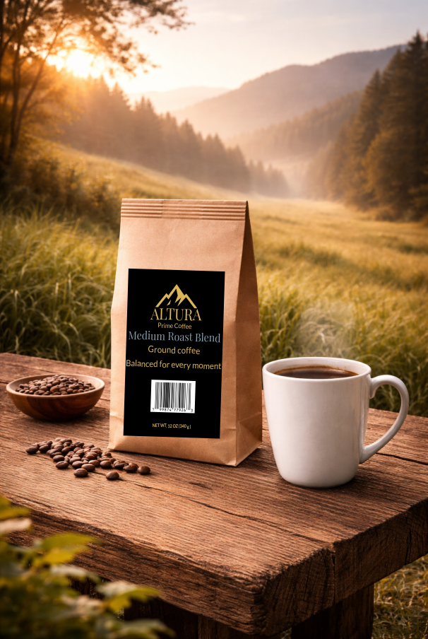 Altura Prime Coffee Medium Roast Blend (Ground Coffee) 12 oz